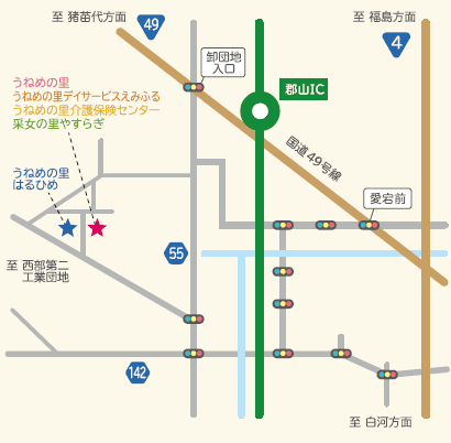 施設周辺のイラストマップ